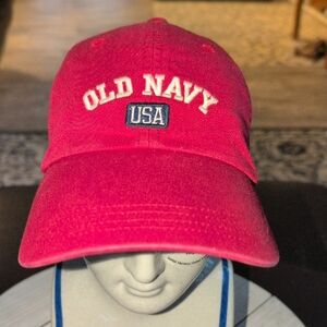 Vintage Old Navy Red Cap with USA Logo